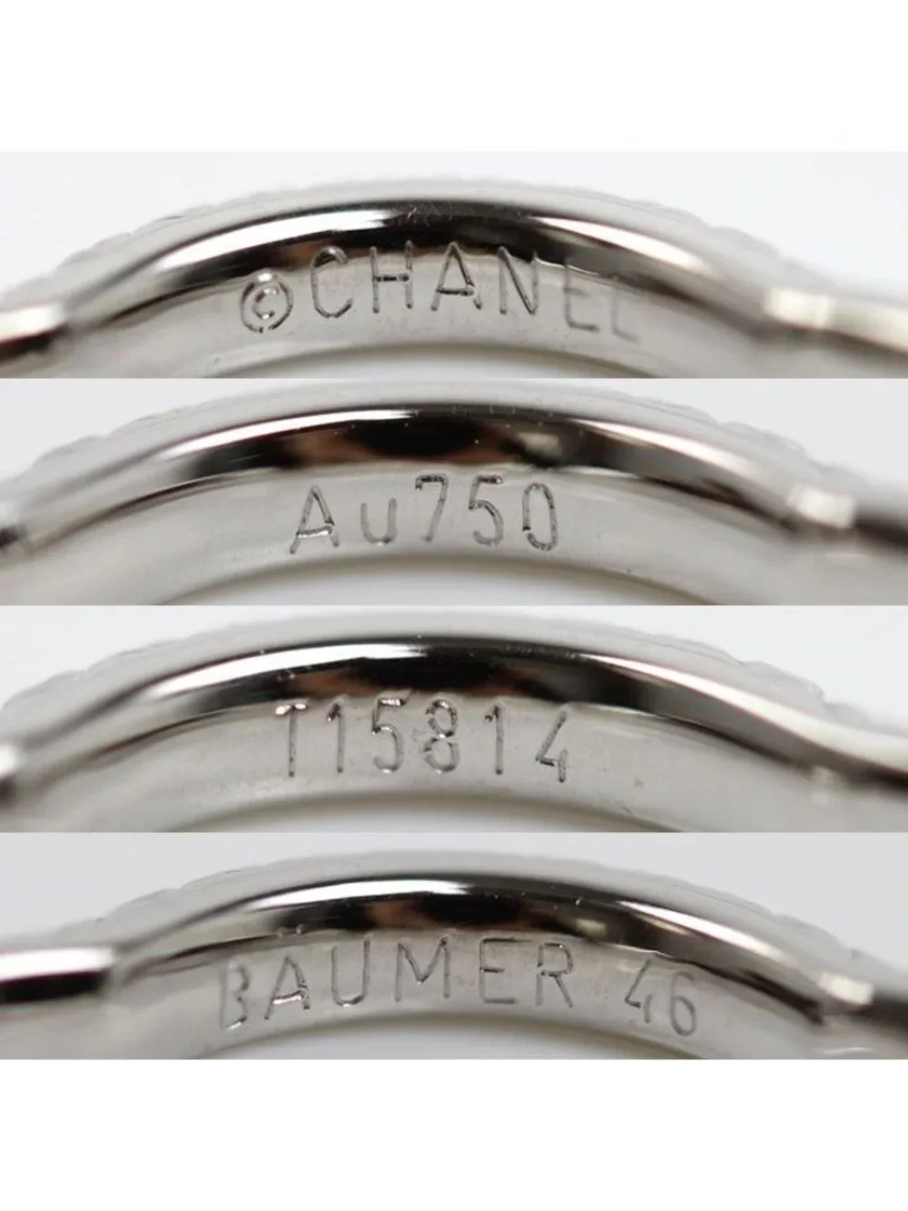 Chanel 18k White Gold Camellia Full Eternity Ring Diamond